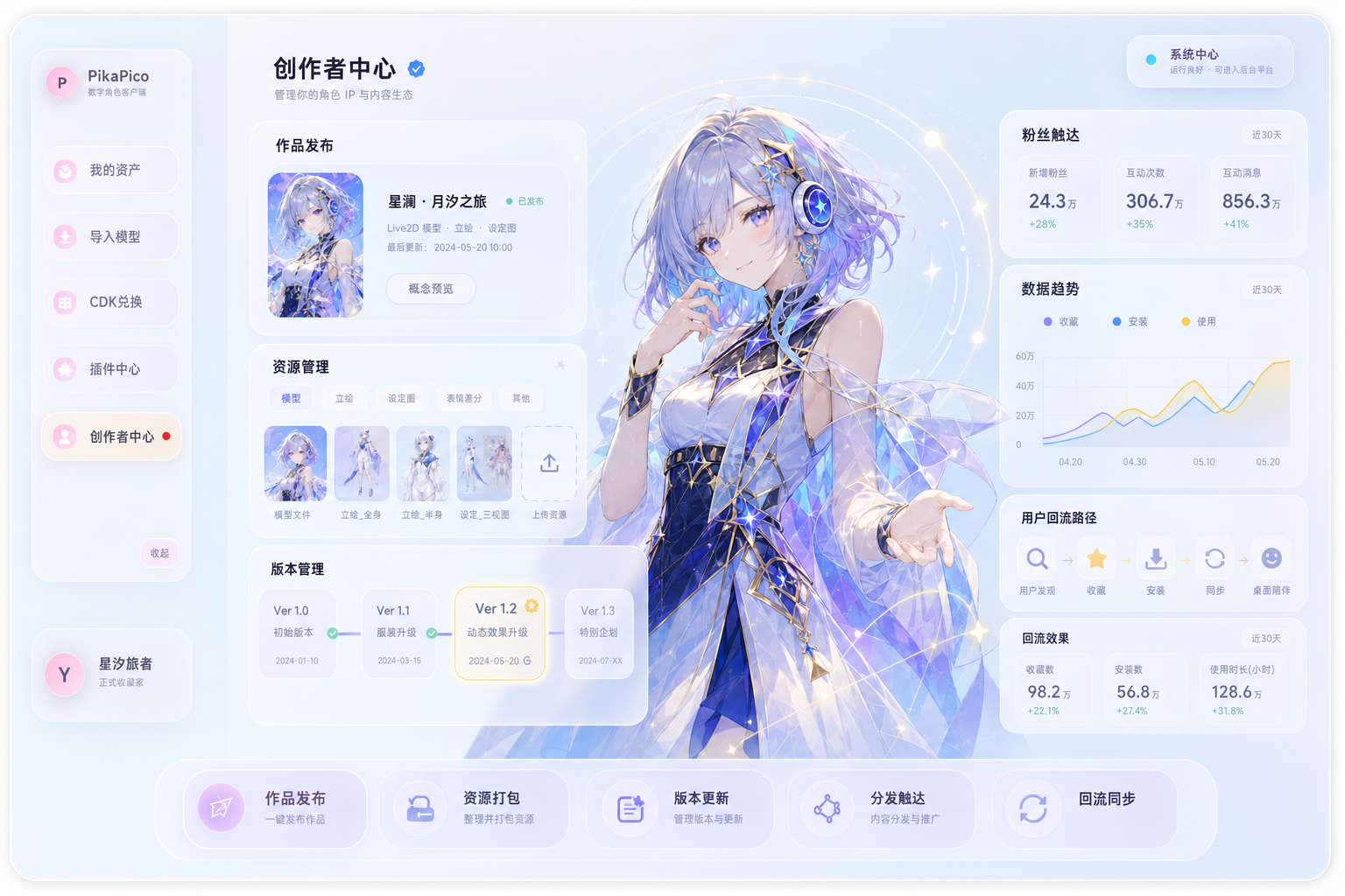 PikaPico 创作者中心概念界面预览